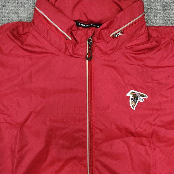 Atlanta Falcons Jacket Womens XXL Red Long Sleeve Zip Up Hood MSX NFL Casual - Picture 12 of 16